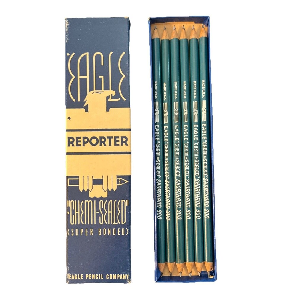 VTG Eagle Reporter Pencil Chemisealed Super Bonded Vintage Pencil Set Of 6 New